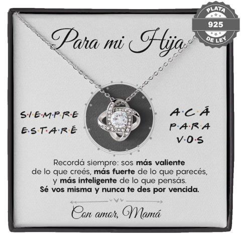 Collar de nudo con tarjeta dedicatoria "Siempre estaré" - comprar online