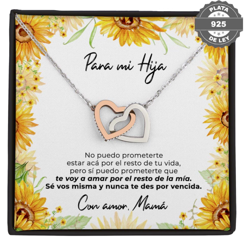 Collar de corazones con tarjeta dedicatoria "Sé vos misma" - comprar online
