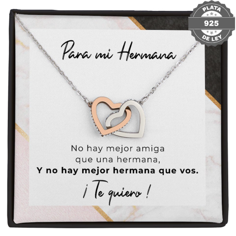 Collar de corazones con tarjeta dedicatoria "Mejor Hermana" - comprar online