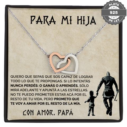 Collar de corazones con tarjeta dedicatoria "Apuntá a las estrellas" - comprar online