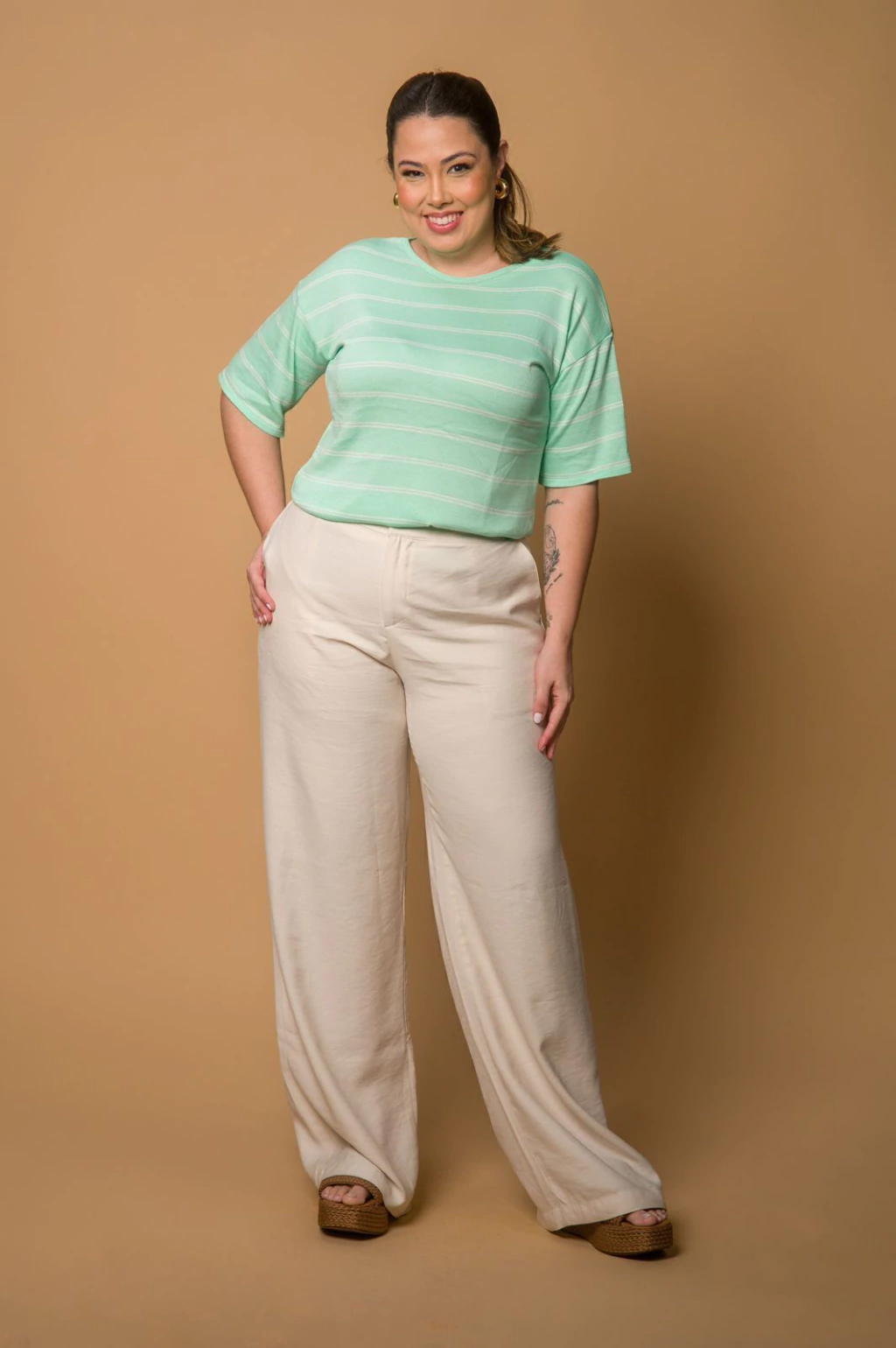 T SHIRT DE LISTRAS VISCOSE PLUS (CÓD 1188)