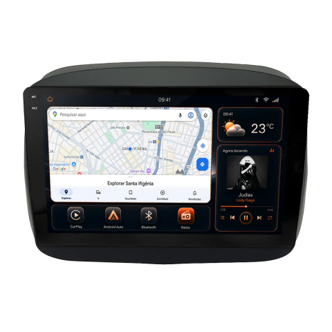 Multimídia Adak I-PROS Mobi 2016 a 2025 9pol Octacore Android Auto e Carplay
