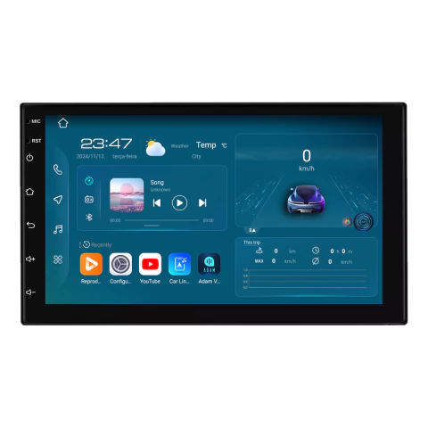 Central Multimídia Universal Qled 7p Android Auto Carplay 2gb 64gb Voz - comprar online