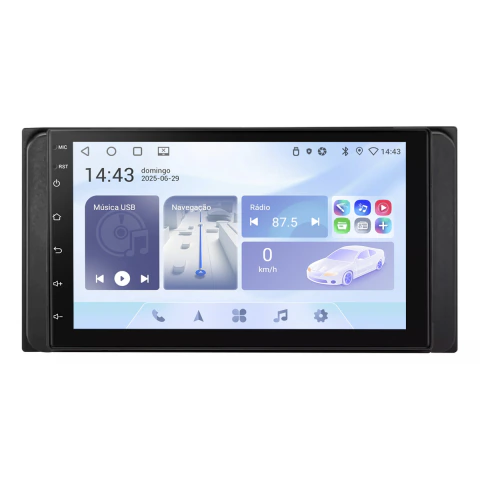 Central Multimídia Hilux / Etios 2005 a 2011 Qled 7p Android Auto Carplay