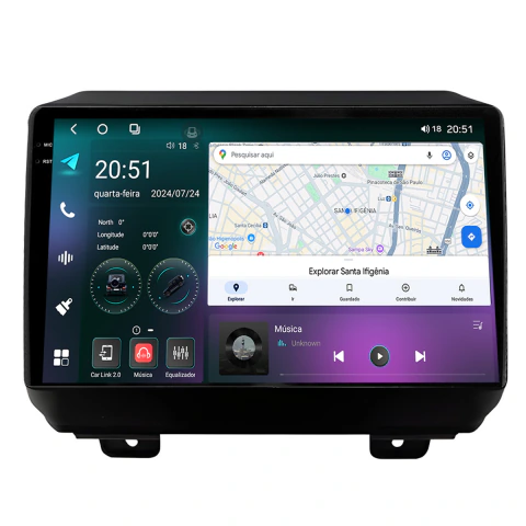 Multimídia Wrangler 18/22 9pol Octacore Android Carplay 4/64gb GPS