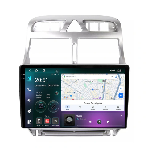 Multimídia 307 02/12 9pol Octacore Android Carplay 4/64gb GPS