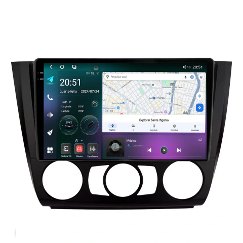 Multimídia Bmw 118i 07/11 9pol Octacore Android Carplay 4/64gb GPS