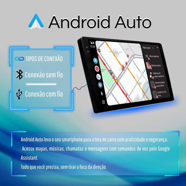 Central Multim�dia Universal 9" KNUP RA-948 - CarPlay e Android Auto sem fio (2DIN Slim) — imagem 3