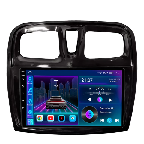 Central Multimídia Uppertech Sandero / Logan 15/19 9pol Octacore Android Carplay 6/128gb - comprar online