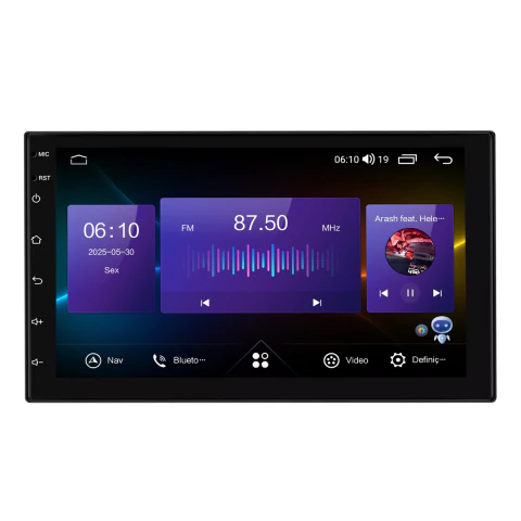 Central Multimídia Universal Qled 7p Octacore Android Auto Carplay 8gb 128gb Voz - comprar online