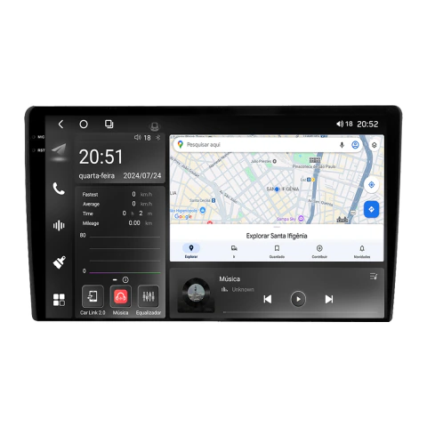 Multimídia Universal 9pol Octacore Android Carplay 6/128gb Wifi