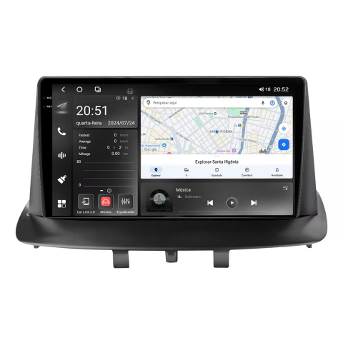 Multimídia Fluence 11/18 9pol Octacore Android Carplay 6/128gb Wifi