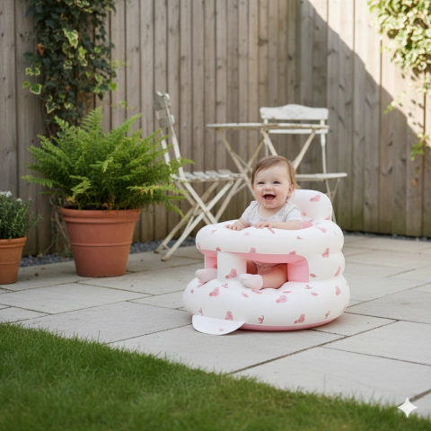 Sillon Inflable de Bebe con Barrera + Chupete Alimentador Antiahogo de Regalo - comprar online