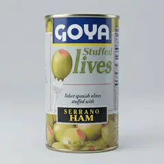 ACEITUNAS RELLENAS CON JAMON SERRANO GOYA 149gr - tienda online