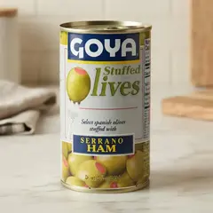 ACEITUNAS RELLENAS CON JAMON SERRANO GOYA 149gr - Tienda Baltimore