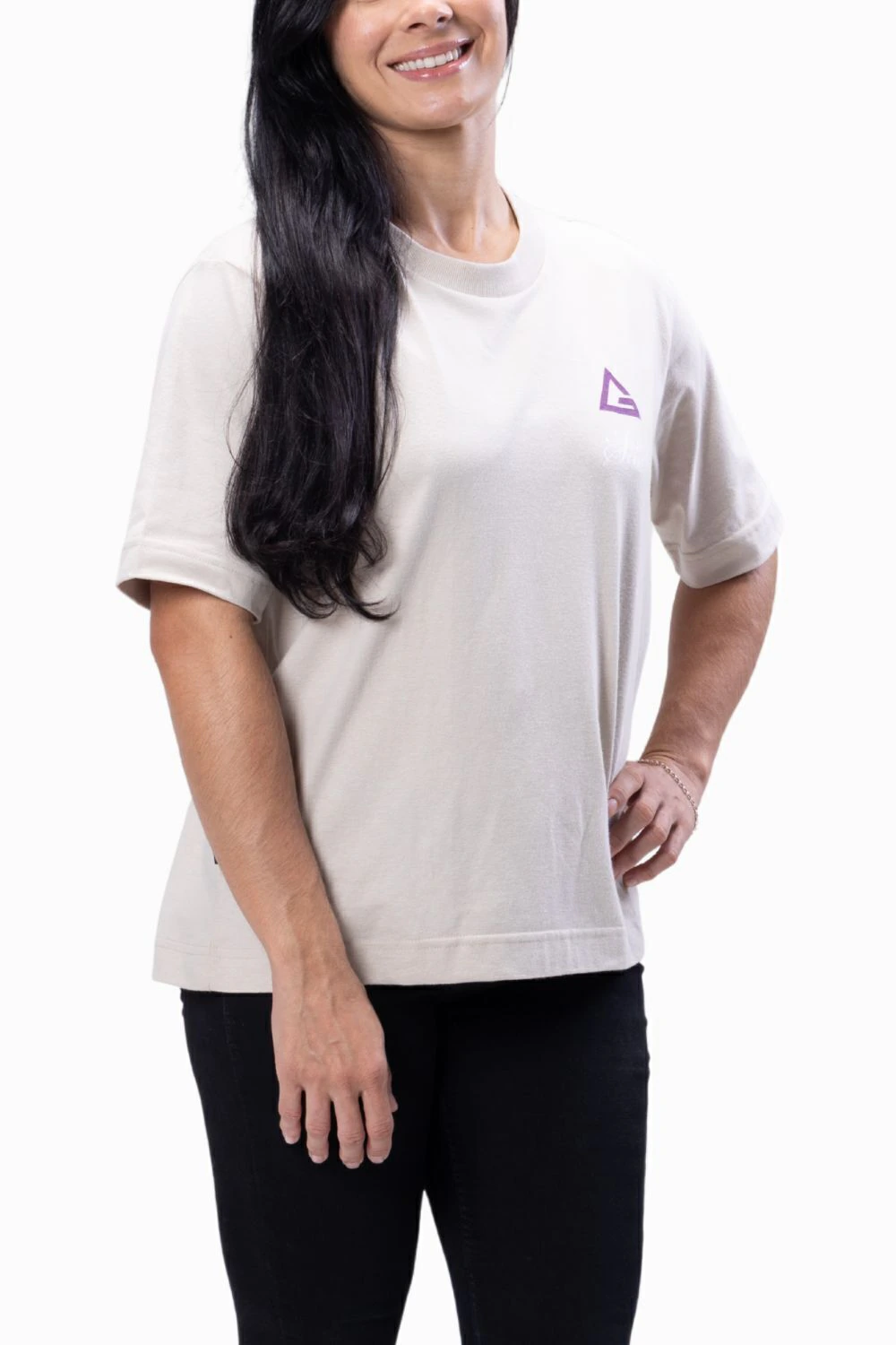 Camiseta Oversized Arte Suave V3 Feminina - Bege