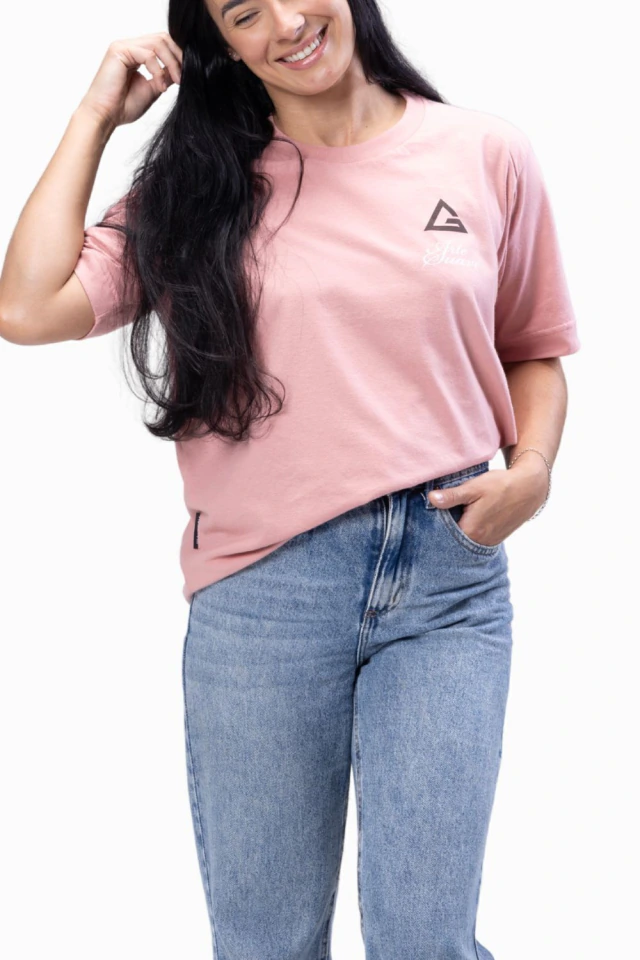 Camiseta Oversized Arte Suave V3 Feminina - Rosa