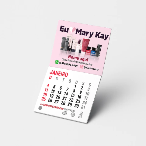 Imã de Geladeira c/ Calendário 2026 - 100 Unid. - comprar online