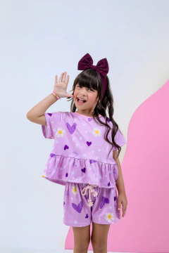 Conjunto Juliana corações lilas - loja online