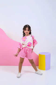 Imagem do Conjunto Maju florido rosa