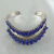 Pulseira de prata de lei étnica com lápis lazuli