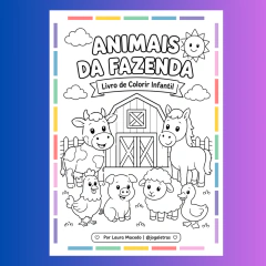 ANIMAIS DA FAZENDA - LIVRO 12 PÁGINAS