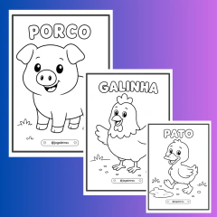 ANIMAIS DA FAZENDA - LIVRO 12 PÁGINAS na internet