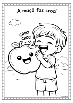 Comer Bem é Muito Legal! Livro para Colorir - 12 páginas - JOGA  LETRAS