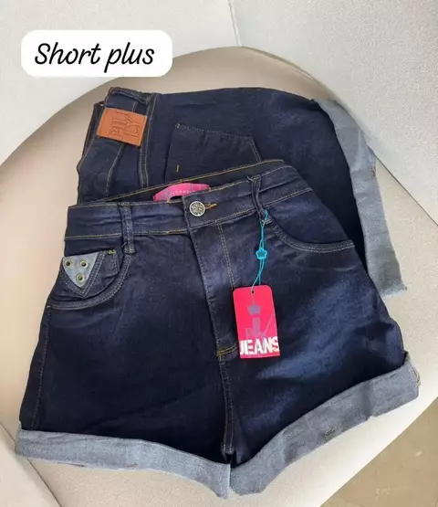 Short Jeans Plus Barra Dobrada