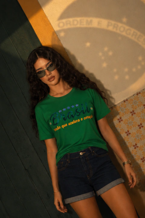 T Shirt Brasil - Verde