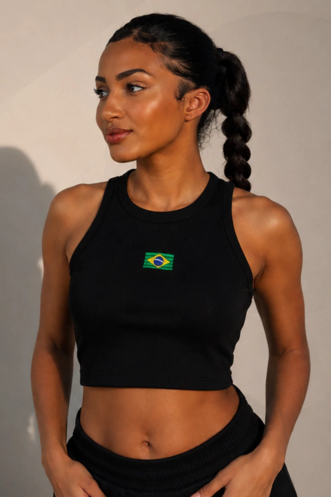Cropped Brasil - Preto