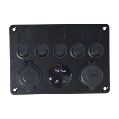 Tablero Náutico Motorhome 5 Teclas Led Voltímetro Usb 12v - comprar online