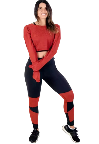 Conjunto Fitness de Telinha Manga Longa | REF: LX147