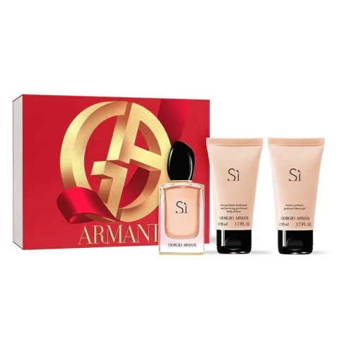 Kit Sì Giorgio Armani Eau de Parfum - Perfume Feminino 50ml + Gel de Banho 50ml + Loção Corporal 50ml