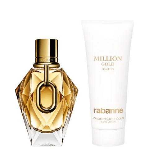 Kit Million Gold for Her Rabanne Feminino - Perfume Eau de Parfum Refilável 90ml + Loção Hidratante Corporal 100ml - comprar online