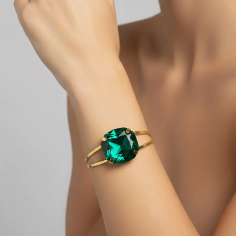 Bracelete Dourado Emerald Shine - comprar online