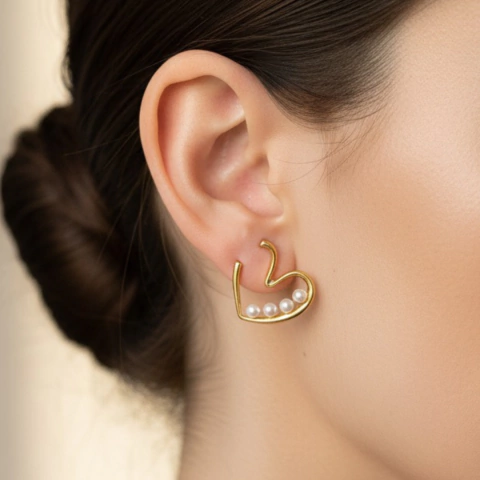 Brinco Cisne Real com Pérolas - comprar online