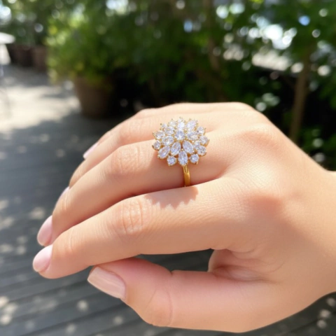 Anel Flor de Luxo – Dourado - comprar online