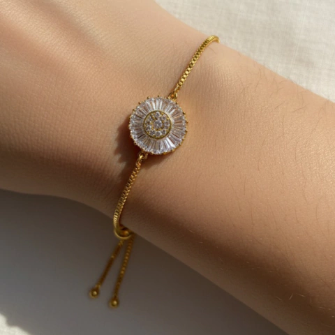 Pulseira Dourada Mandala de Cristais Solara - comprar online