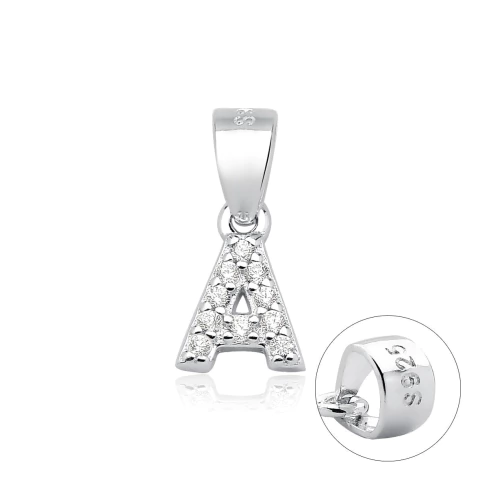 PINGENTE DE LETRA CRAVEJADO, PEQUENO E DELICADO - CRISTAL - comprar online