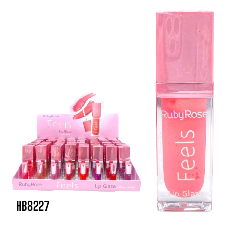 LABIAL GLOSS LIP GLAZE FEELS BRILLO RUBY ROSE CD: HB-8227