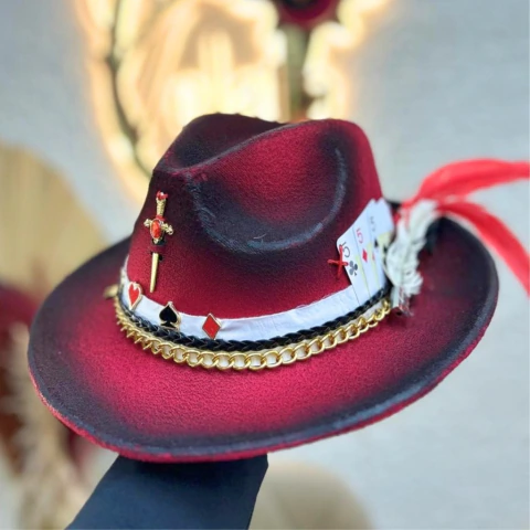 Chapéu da Malandragem Vermelho & Preto