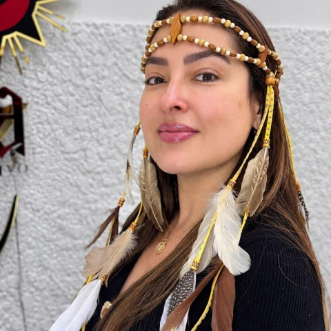 Headband Artesanal com Penas Naturais