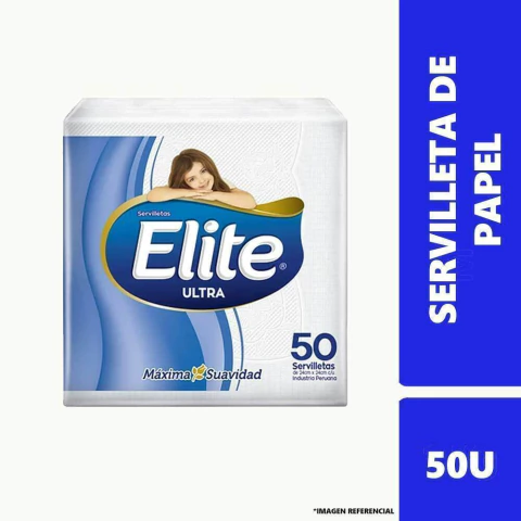 Servilleta Coctel Elite Blanca Paquete 50 unidades (24x24)