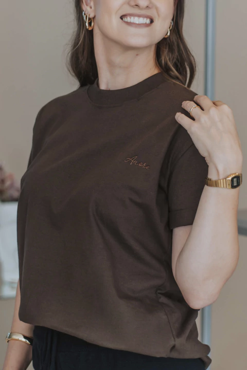 Camiseta Oversize Unissex Básica 100% Algodão Marrom