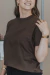 Camiseta Oversize Unissex Básica 100% Algodão Marrom