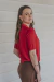 Blusa Polo Feminina Fio Leve Vermelha - ANORA 