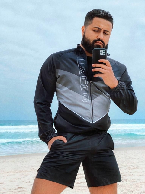 CORTA VENTO INVICTO DUO CINZA E PRETO