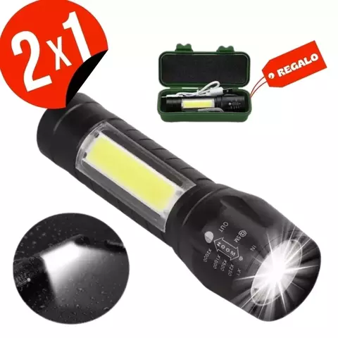 2x1 - SUPER LINTERNA LUXOR 3 EN 1 TITANIUM + ESTUCHE