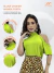 Mulher usando blusa choker manga curta verde lima